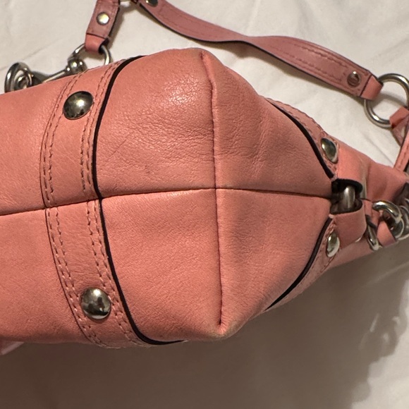 Coach Y2K Pink Leather Carly Shoulder Bag with Metal Accents - Picture 4 of 12